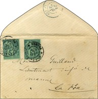 Càd Nlle - CALEDONIE / NOUMEA / Col. Gen. N° 49 (2) Sur Lettre Adressée à La Foa. Au Verso, Càd Bleu D'arrivée. 1883. -  - Posta Marittima