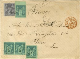 Càd Nlle - CALEDONIE / NOUMEA / Col. Gen. N° 31 (4) + 33 Sur Lettre Pour La France. 1880. - SUP. - R. - Maritime Post