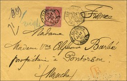 Càd Nlle - CALEDONIE / NOUMEA / Col. Gen. N° 58 Sur Lettre Avec Texte Recommandée 2 Ports Pour La France. 1889. Exceptio - Poste Maritime
