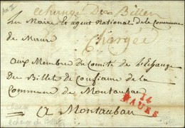 14 / MAURS Rouge. Au Recto, Mention Manuscrite '' échange De Billets Chargée '' Sur Lettre Avec Texte Daté An 2. - SUP. - 1801-1848: Precursores XIX