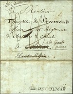 DEB. DE COLMAR Sur Lettre Avec Texte Daté De Saintes Le 15 Mars 1807 Pour Colmar Réexpédiée à La Grande Armée. Au Recto, - 1801-1848: Voorlopers XIX