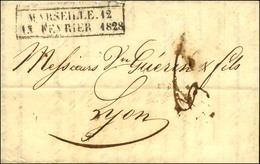 Cachet D'essai Encadré De Février 28 : MARSEILLE 12 / 13 FEVRIER 1828 (cote : 340). - TB / SUP. - Other & Unclassified