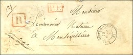 Càd T 15 VILLENEUVE-S-YONNE 83 + P.P. Rouge Sur Lettre Recommandée Pour Montivilliers. 1851. - TB. - Autres & Non Classés