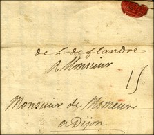 '' De L De Flandre '' Sur Lettre Avec Texte Daté '' Au Camp De Corbeck Le 15 Août 1705 ''. - TB. - R. - Legerstempels (voor 1900)
