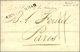 Bau Gal / ARM. DU RHIN Sur Lettre Avec Texte Daté De Bale Le 13 Ventose An 8. - TB. - Legerstempels (voor 1900)