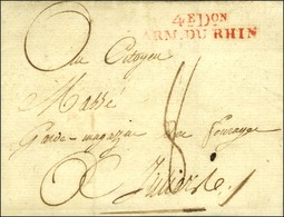 4e Don / ARM. DU RHIN Rouge Sur Lettre Avec Texte Partiel Daté Au Quartier Général à Augsbourg An 8. - SUP. - Army Postmarks (before 1900)