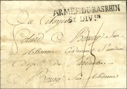 ARMEE DU BAS RHIN / 5e DIVon Sur Lettre Avec Texte Daté '' Devant Mannheim An 3 ''. - SUP. - R. - Legerstempels (voor 1900)