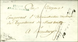 13e Don / ARM. DU DANUBE Bleu Sur Lettre Avec Texte Daté '' Au Quartier Général à Zurich An 8 '' Adressée à Porrentruy,  - Marques D'armée (avant 1900)