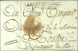 ARMEE DES ALPES / 4eme DIVISION Sur Lettre (petit Défaut) Avec Texte Daté De Grenoble An 5. - SUP. - R. - Armeestempel (vor 1900)