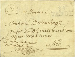 85 / TENDE Sur Lettre Avec Texte Non Daté Adressée En Franchise à Nice. - TB. - R. - 1792-1815: Veroverde Departementen