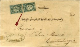 GC 783 Sur Timbres Du Bureau Russe De Beyrouth 3k Vert (paire) Sur Lettre De Beyrouth Pour Constantinople. Au Verso, Càd - Verzamelingen