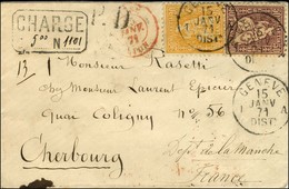 Càd GENEVE / Suisse N° 37 + 48 Sur Lettre Chargée Pour La France. 1871. - TB / SUP. - Sammlungen