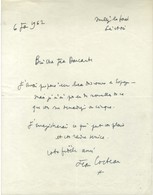 COCTEAU Jean (1889-1963), écrivain, Peintre Et Cinéaste, De L'Académie Française. - Autres & Non Classés