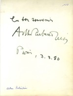 RUBINSTEIN Arthur (1887-1982), Pianiste Polonais Naturalisé Américain. - Autres & Non Classés