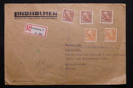 SUÈDE - Enveloppe En Recommandé De Göteborg Pour Le Royaume Uni En 1951 - L 28089 - Briefe U. Dokumente