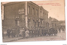 CPA 80 LONGPRE LES CORPS SAINTS ECOLE DES GARCONS PEU CONNUE RARE BELLE CARTE !! - Autres & Non Classés