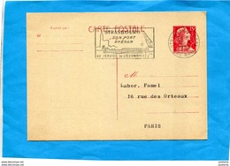 Entier Postal- Stationnery-carte15frs Marianne De Muller-repiq- Droguerie St Marc-cad +flamme1958 STRASBOURG-port - Overprinter Postcards (before 1995)