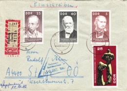1967, DDR, "Bedeutende Persönlichkeiten" (3Werte), REC, Zollstempel, Echt Gelaufen - Privé Briefomslagen - Gebruikt