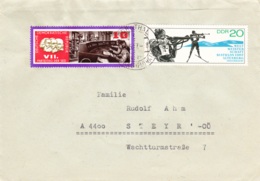 1967, DDR, "WM - Biathlon In Altenberg" + "7. SED - Parteitag", Echt Gelaufen - Privé Briefomslagen - Gebruikt