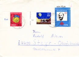 1966, DDR, "Luna 9" + "J. A. Smoler" + " 20 Jahre FDJ", Echt Gelaufen - Private Covers - Used