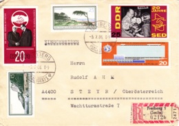 1966, DDR, Verschiedene Marken, REC, Echt Gelaufen, Stempel "Tauschkontrolle Freiberg" - Privé Briefomslagen - Gebruikt