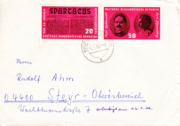 1966, DDR, "50 Jahre Reichskonferenz Der Spartakusgruppe", Streifenblock, Echt Gelaufen - Enveloppes Privées - Oblitérées