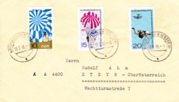 1966, DDR, "VII. Weltmeisterschaften Im Fallschirmspringen",  Kompletter Satz, Echt Gelaufen - Private Covers - Used