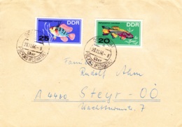 1966, DDR, "Zierfische" (2 Werte), Echt Gelaufen - Privatumschläge - Gebraucht