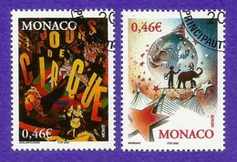 Monaco  2002  Mi.Nr. 2600 / 2601 , EUROPA CEPT Zirkus - Gestempelt / Fine Used / (o) - Used Stamps