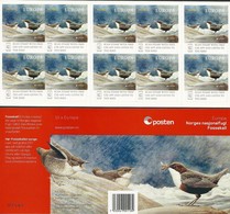 NORUEGA/ NORWAY/ NORWEGEN/ NORVÈGE- EUROPA 2019 -NATIONAL BIRDS.-"AVES - BIRDS - VÖGEL -OISEAUX"- CARNET 10 V. -NUMERADO - 2019