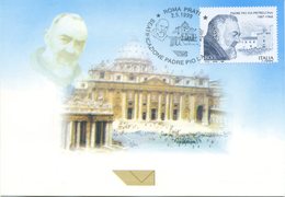 ITALIA - FDC MAXIMUM CARD 1999 - BEATIFICAZIONE PADRE PIO -  ANNULLO SPECIALE - Cartoline Maximum