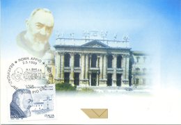 ITALIA - FDC MAXIMUM CARD 1999 - BEATIFICAZIONE PADRE PIO -  ANNULLO SPECIALE - Cartoline Maximum