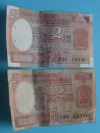 2 ( Two ) RUPEES : 18K 223546 & 76C 195301 ( Reserve Bank Of India ) ! - India