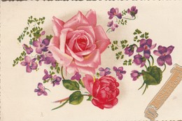 Anniversaire : Heureux Anniversaire : Fleurs - Roses Et Violettes ( Illustrateur à Définir ) - Geburtstag