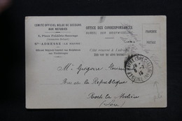 BELGIQUE - Carte De Renseignements De Réfugies Belge ( Carte De Sainte Adresse ) En 1915 - L 28201 - Sonstige Briefe U. Dokumente