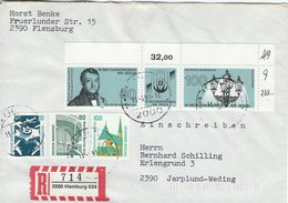 Germany - Registered Cover Used 1991.    H-372 - R- & V- Labels