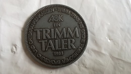 1983 AOK TRIMM TALER GERMANY COIN MEDAL TOKEN THALER CAR THEODOR BANK Health Insurance Konig Deutschland - Autres & Non Classés