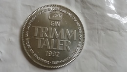 1992 AOK TRIMM TALER GERMANY COIN TOKEN MEDAL THALER Health Insurance Munze Deutschland ERNEST AUGUSTUS - Autres & Non Classés