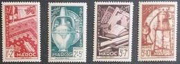 Marruecos: Año. 1950 - Serie, CPTA. 4/Val. ( Obras De Solidaridad, De 1949 ) - Marruecos (1956-...)
