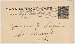 Carte Postale P19 (Webb) à Réponse Prépayée 1¢ Noir De Montréal à St-Aniset Le 24/2/1904 - 1860-1899 Reinado De Victoria