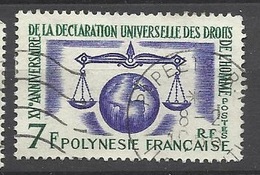 Polynésie  Poste N° 25  Déclaration  Universelle Des Droits De L'Homme Oblitéré   B/TB  ..    - Used Stamps