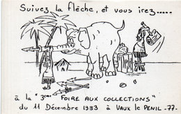 VAUX LE PENIL - 3° Foire Aux Collections Du 11 Décembre 1983 - Eléphant - Tirage Limité Et Numéroté 67/200 Ex. (113301) - Sonstige Gemeinden