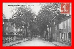 CPA (32) CASTERA-les-BAINS.  Grand'Rue Et Hôtel Manciet, Animé...*210 - Castera