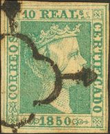 º5. 1850. 10 Reales Verde (leve Claridad). MAGNIFICO. Cert. CEM. Edifil 2019: 2.100 Euros - Otros & Sin Clasificación