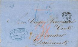 Sobre . 1866. GIBRALTAR A RANDERS (DINAMARCA). Marca De Encaminador DOMINGO-GARESE AND SONS / SHIP CHANDLERS / GIBRALTAR - Other & Unclassified