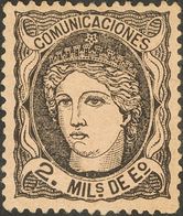 *102/03. 1870. 1 Mil Violeta Y 2 Mils Negro. Excelentes Centrajes. MAGNIFICOS. - Andere & Zonder Classificatie