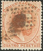 º128F. 1872. 4 Pts Castaño. FALSO SPERATI, Sin La Marca De La B.P.A. Al Dorso. MAGNIFICO. - Altri & Non Classificati