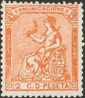 *131. 1873. 2 Cts Naranja. MAGNIFICO. Edifil 2018: 23 Euros - Otros & Sin Clasificación