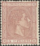 *163. 1875. 5 Cts Lila. Muy Bien Centrado. MAGNIFICO. Edifil 2018: 102 Euros - Autres & Non Classés