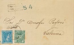Sobre 164, 154. 1875. 10 Cts Azul Y 5 Cts Verde. ORAN (ARGELIA) A VALENCIA. Depositada En El Correo De Alicante, En El F - Other & Unclassified